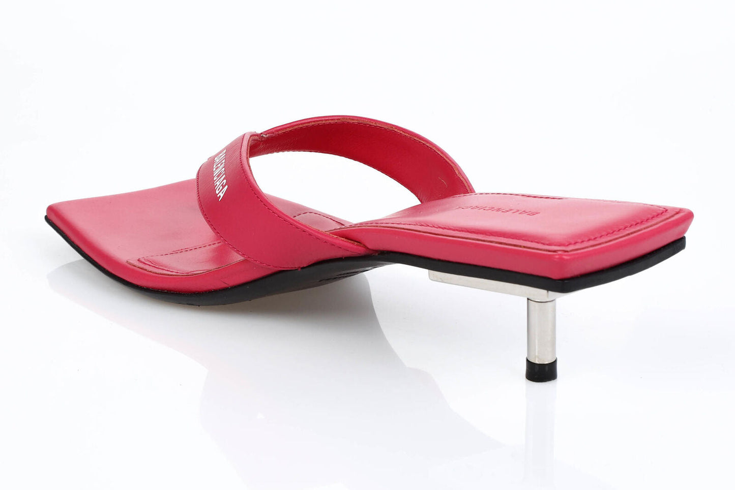 BALENCIAGA SQUARE TOE LEATHER THONG SANDAL