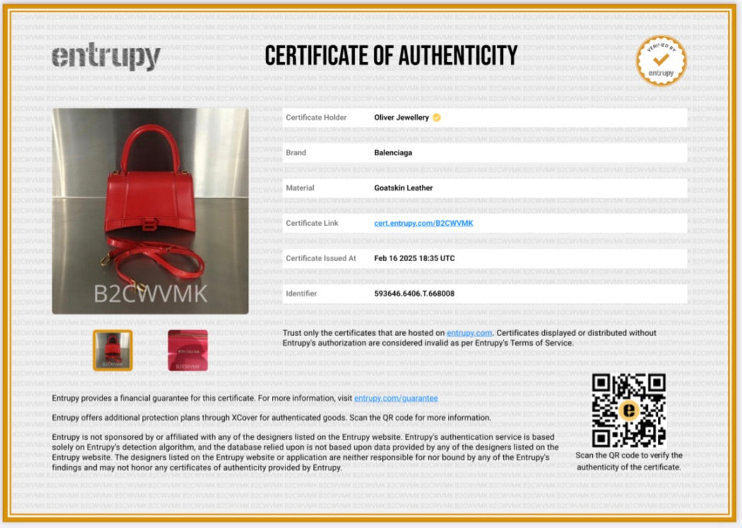 Balenciaga Red Smooth Leather Small Hourglass Top Handle Bag