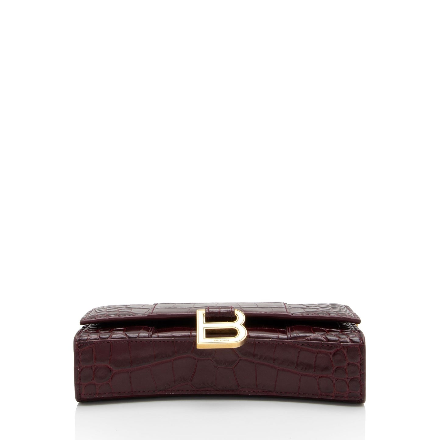 Luxury Balenciaga Trending 2025 Shiny Croc Embossed Calfskin Hourglass Chain Bag (SHF-8zNGYk)