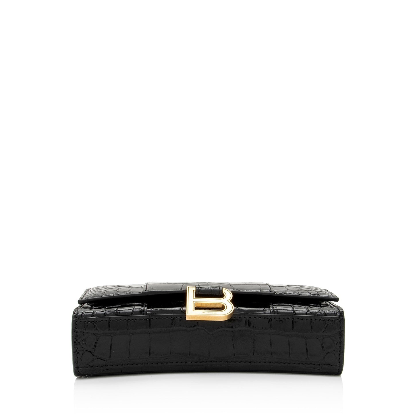 Luxury Balenciaga Trending 2025 Shiny Croc Embossed Calfskin Hourglass Chain Bag (SHF-Le4cT4)