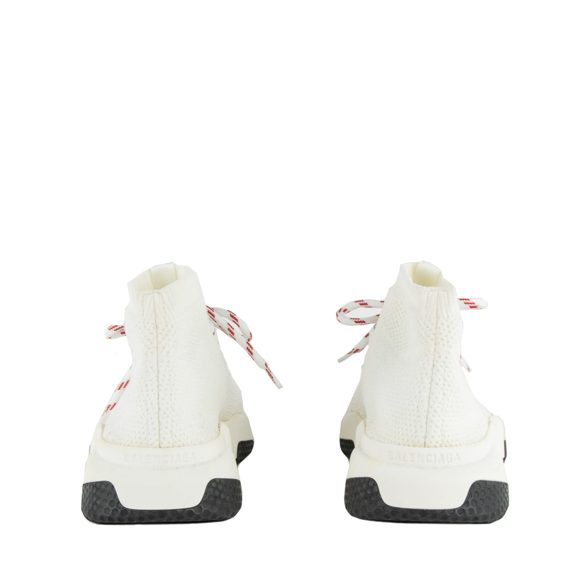 Luxury Balenciaga Trending 2025 White Lace Up Speed Trainer Sock Sneakers Size US 9 | EU 39