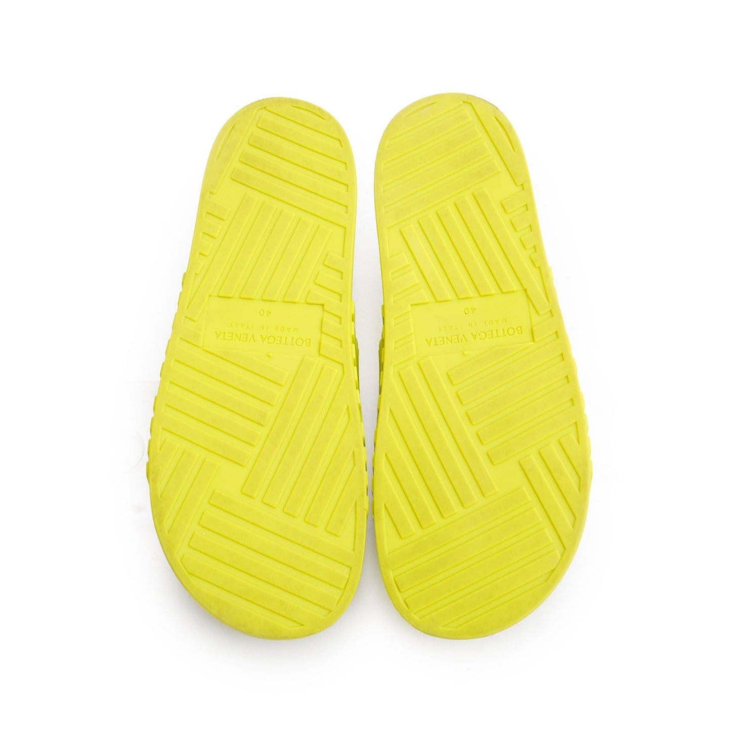 Bottega Veneta Kiwi Rubber Flat Slider Sandals, Size 40