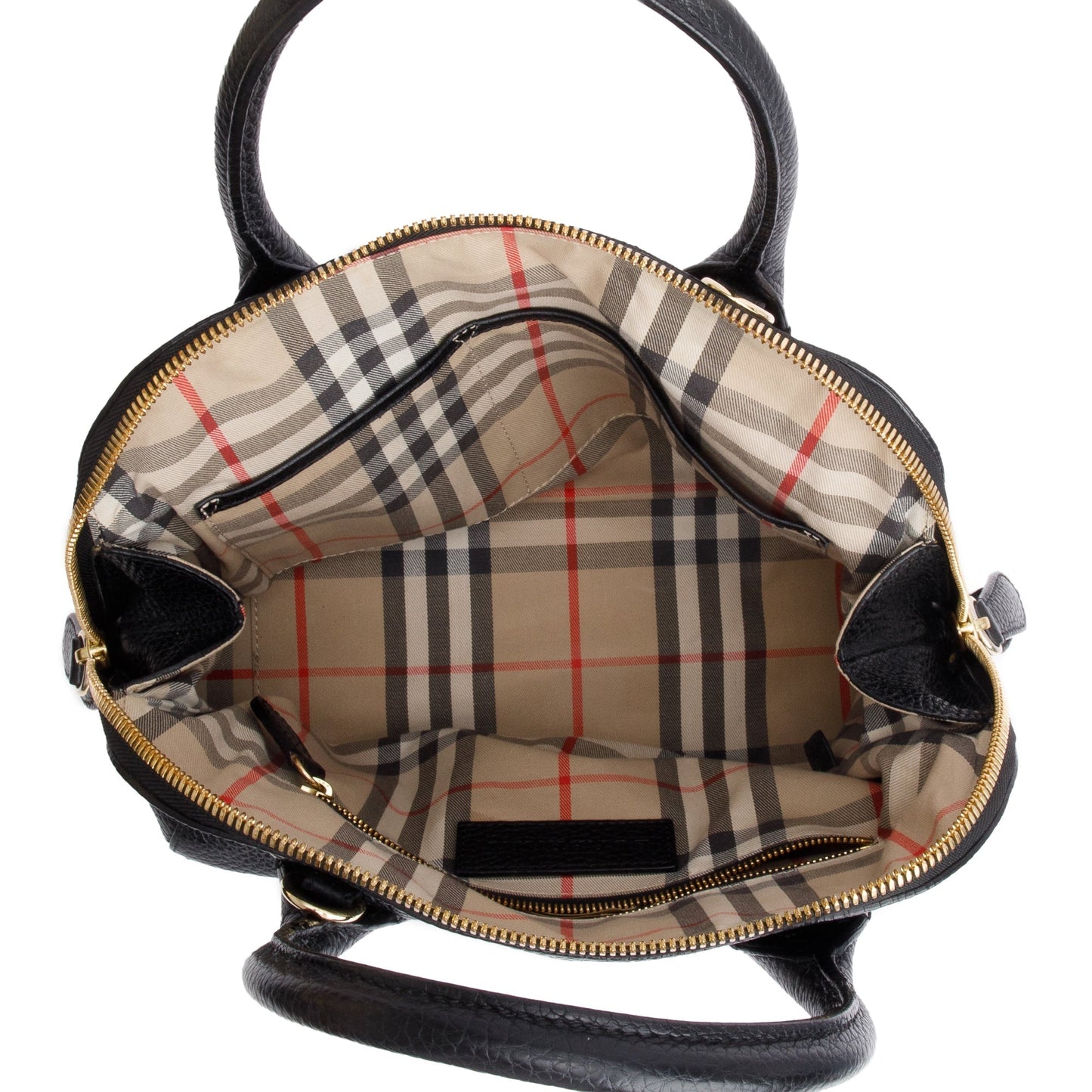 Burberry Black Grained Leather Greenwood Small Bowling Bag