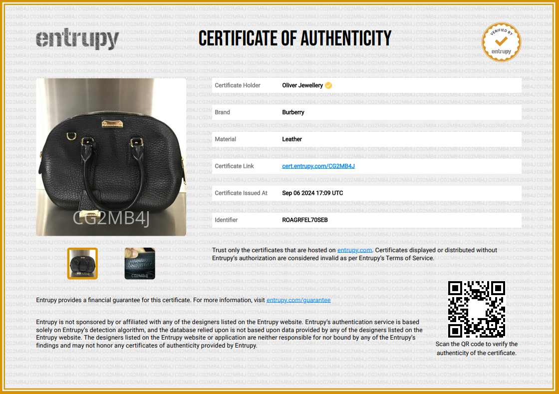 Burberry Black Leather Orchard Handle Bag