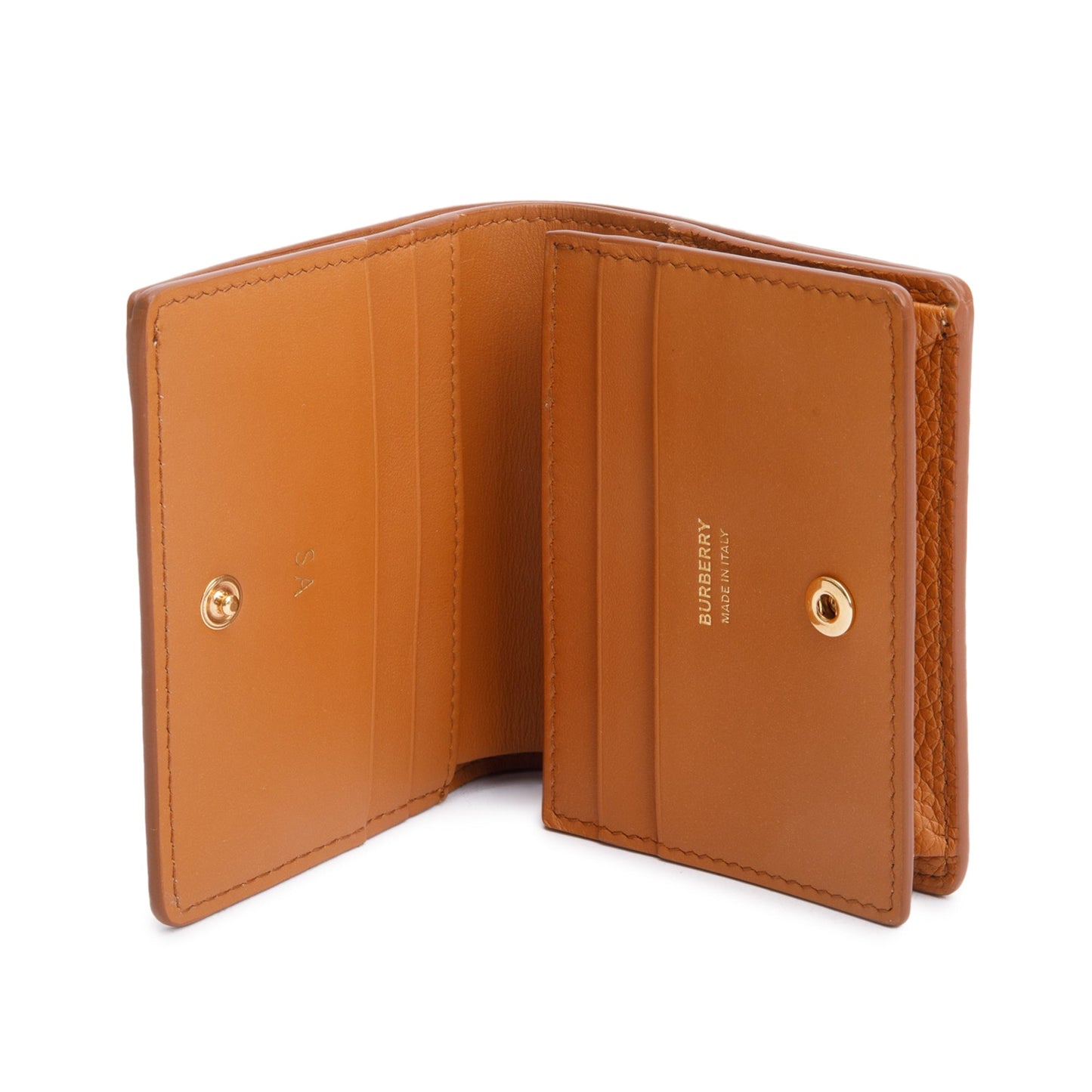 Burberry Brown Leather TB Compact Wallet