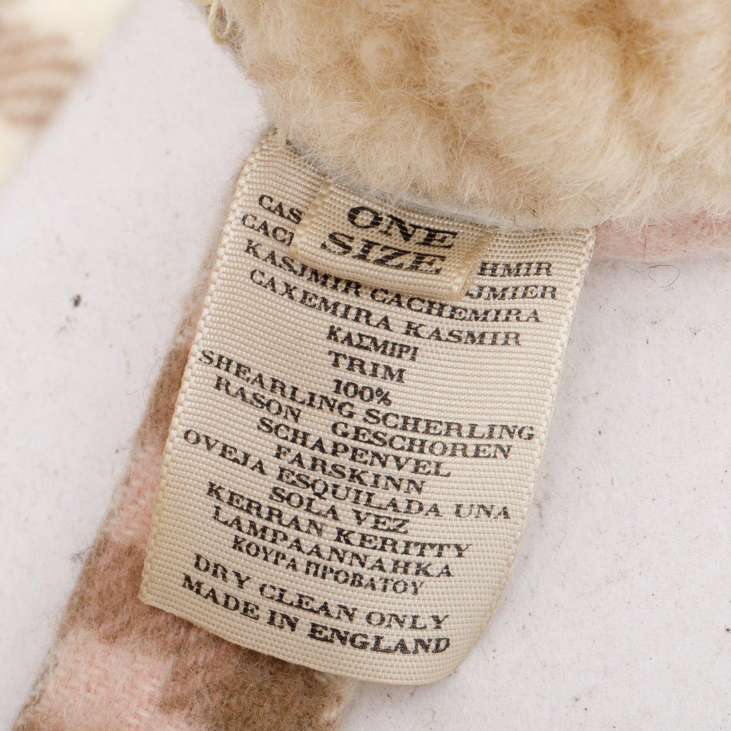 Burberry Creme/Pink Cashmere Nova Check Earmuffs