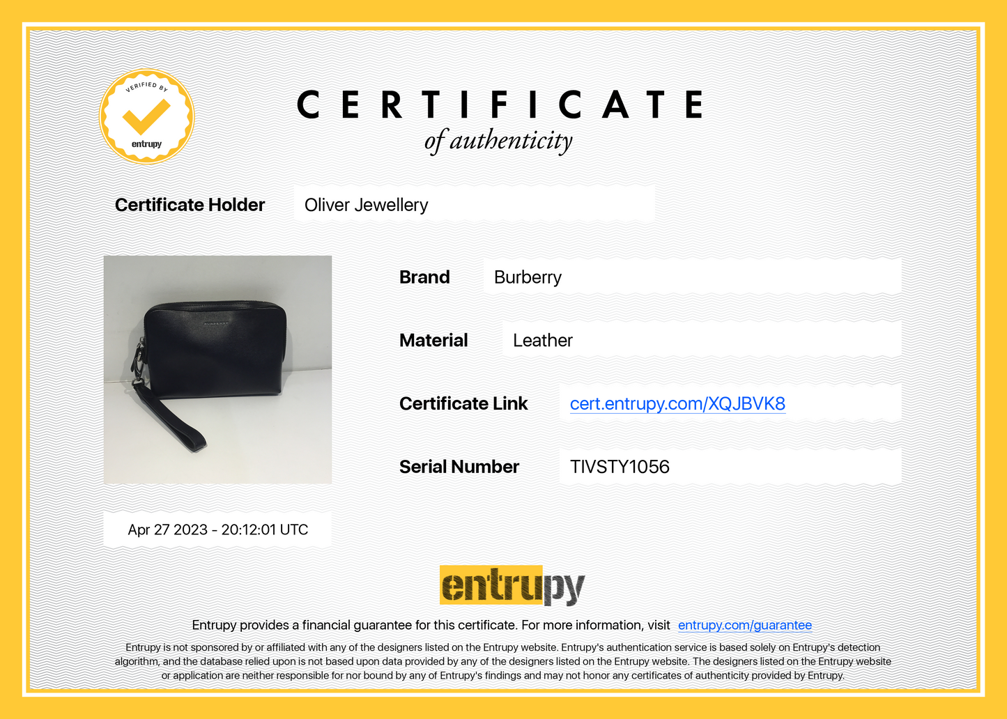 Burberry Leather Wristlet Clutch