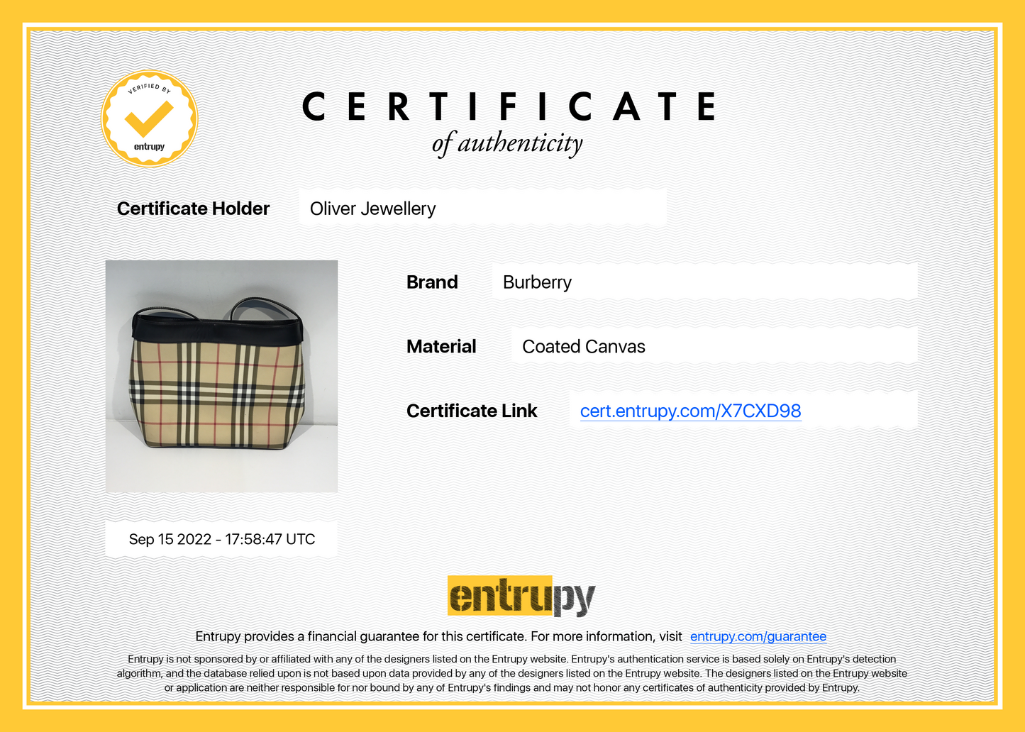 Burberry Nova Check Canvas Shoulder Bag