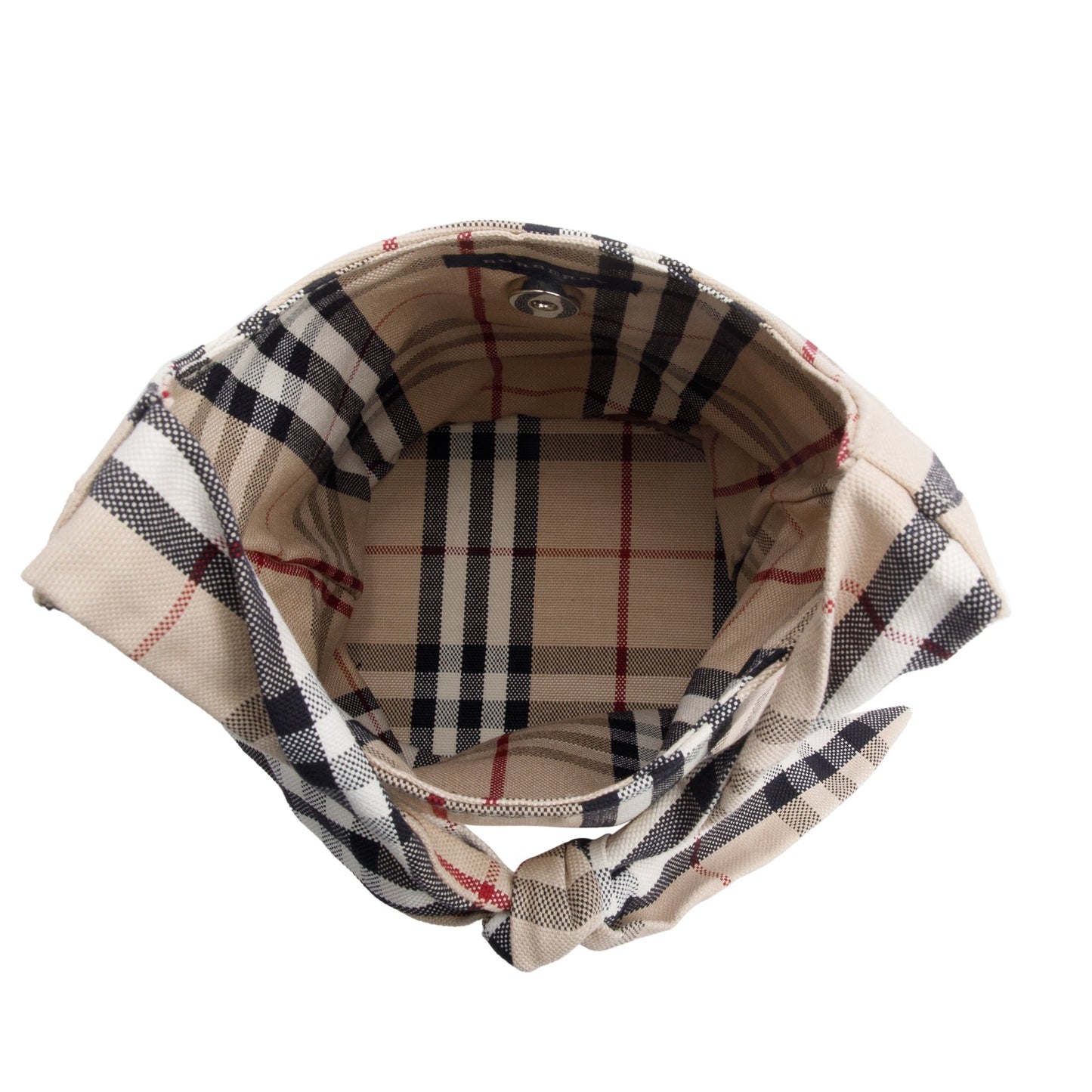 Burberry Nova Check Canvas Small Espadrille Hobo Bag