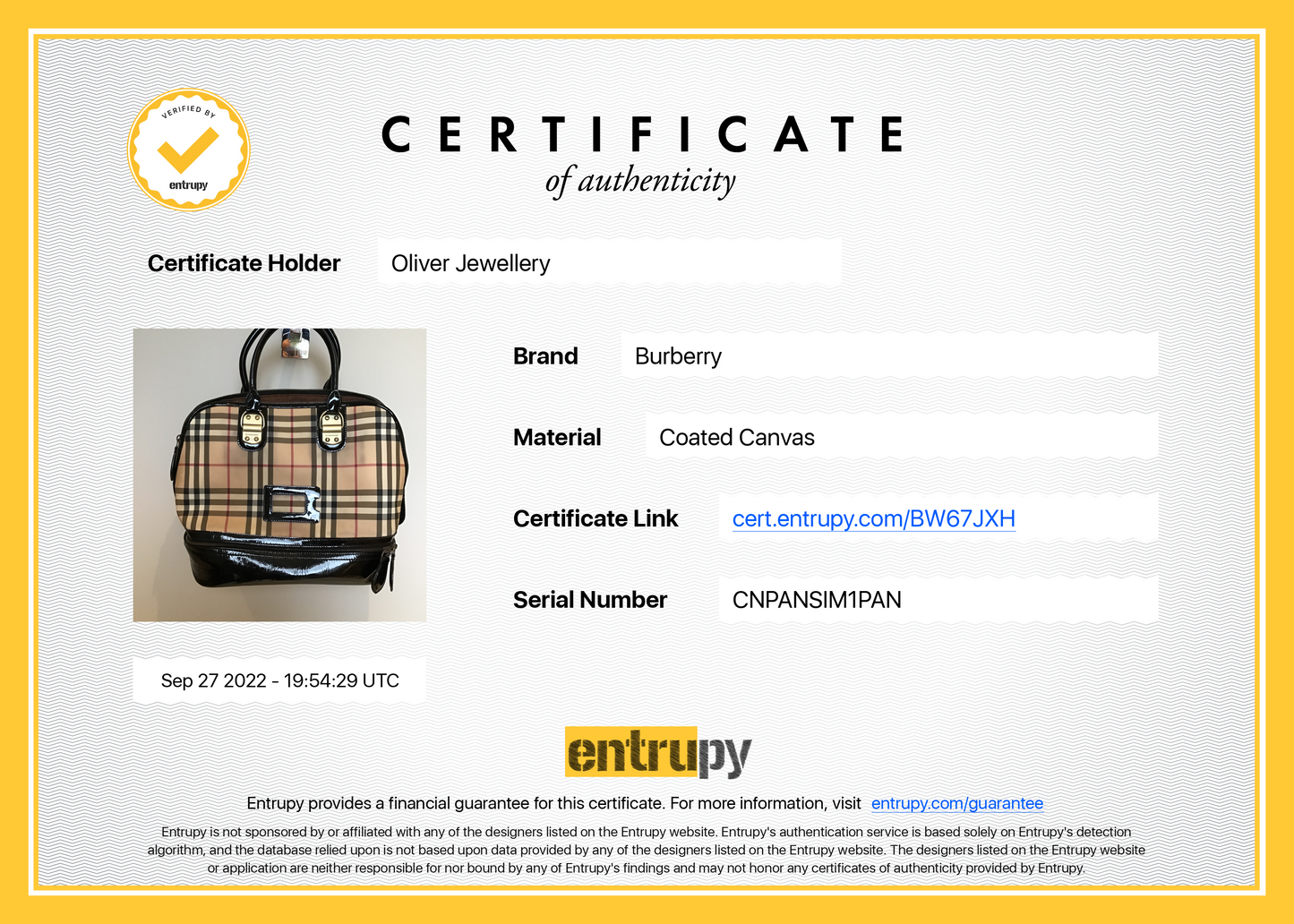 Burberry Nova Check Patent Leather-Trimmed Handle Bag
