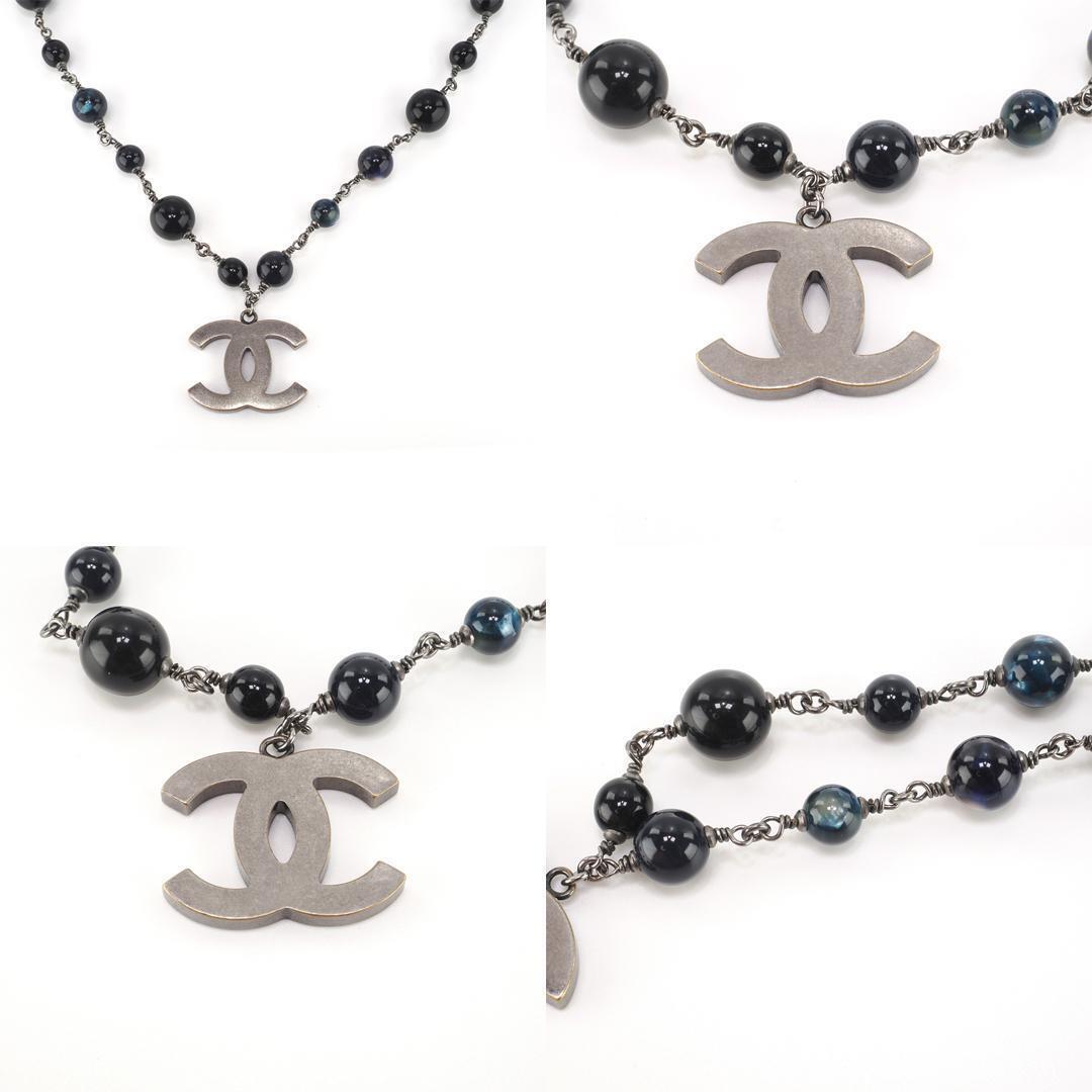 CHANEL CC 10A VINTAGE BLACK PEARL NECKLACE