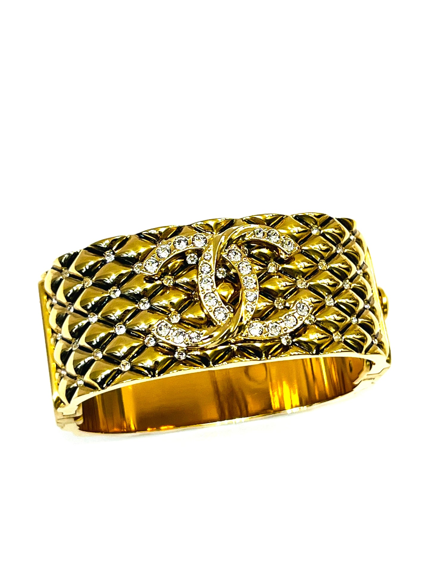 CHANEL STRASS DOR'E GOLD-TONE CUFF BRACELET