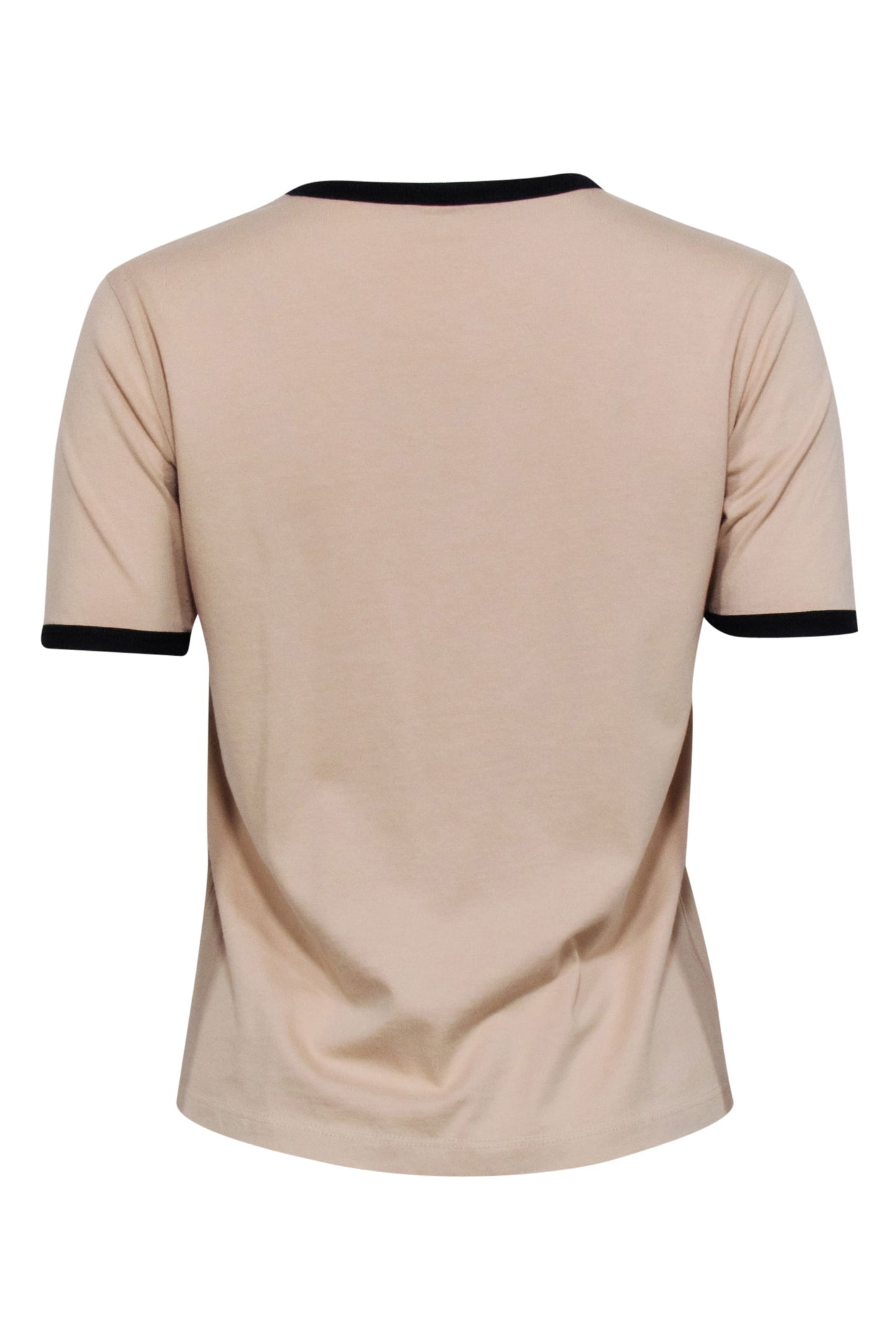 Luxury CELINE - Beige & Black Logo Crewneck T-Shirt Sz S