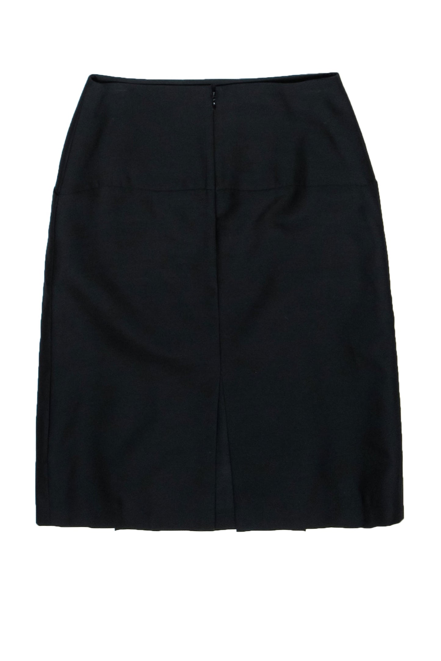 Luxury CELINE - Black Pleated Wool Blend A-Line Skirt Sz 6