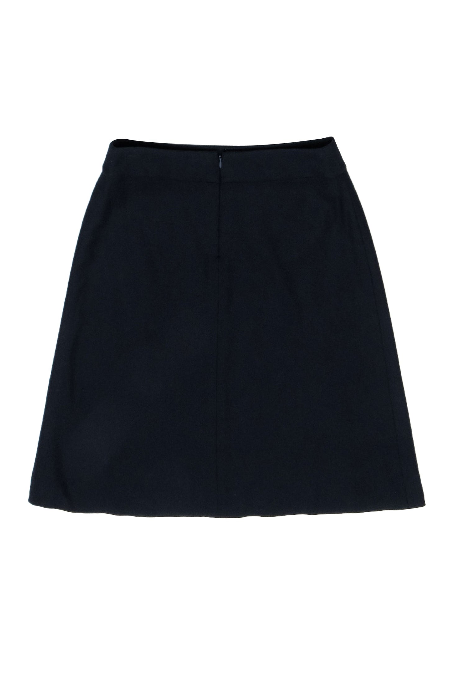 Luxury CELINE - Black Wool Blend Skirt w/ Gold-Tone Hardware Sz 4