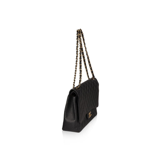 Chanel Black Caviar Classic Maxi Double Flap Bag
