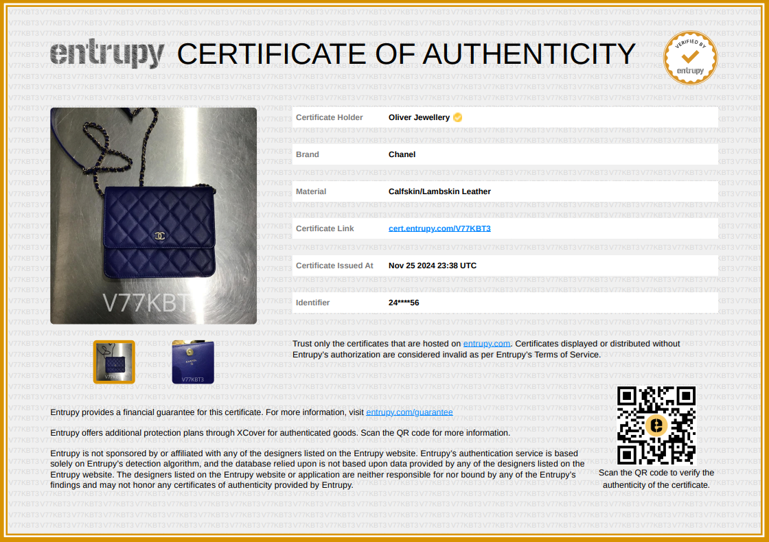 Chanel Blue Lambskin Quilted Square Wallet on Chain