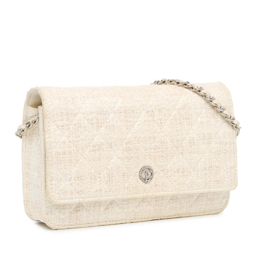 Chanel CC Coated Tweed Wallet On Chain