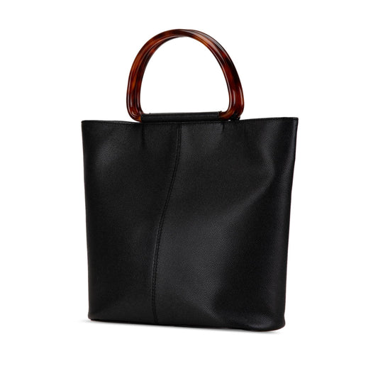 Chanel Caviar Tortoise Top Handle Tote (SHG-zrhgak)