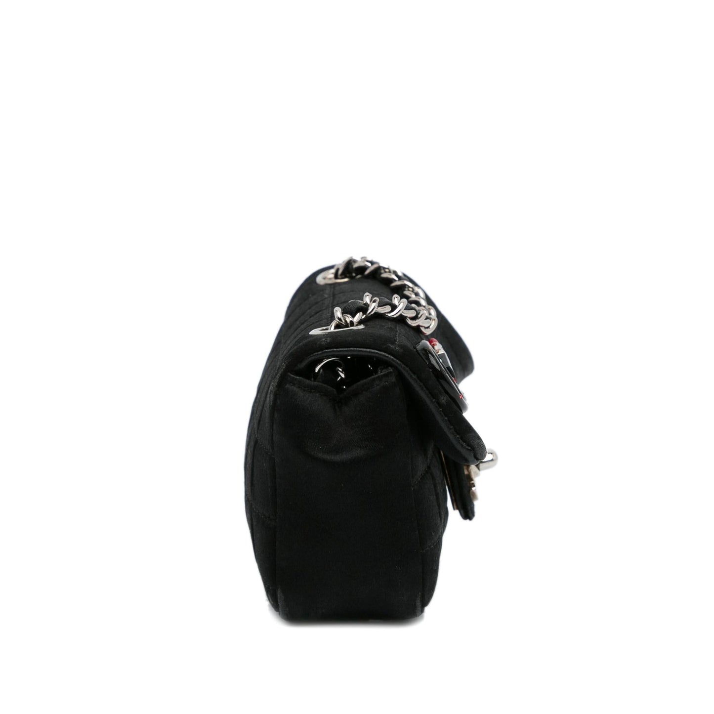Chanel Extra Mini Satin Choco Bar Charms Flap Bag (SHG-KPSO4I)