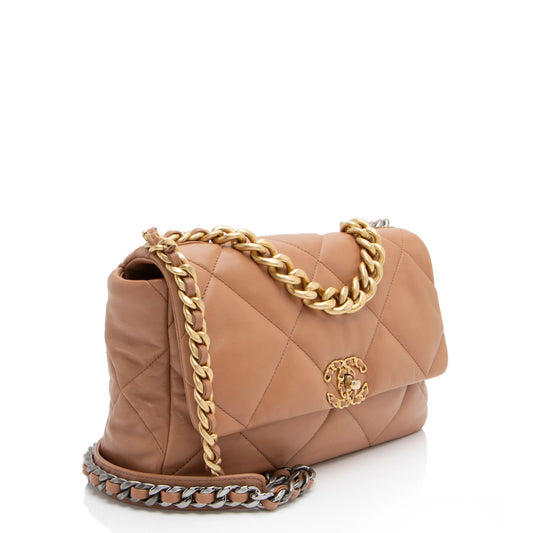 Chanel Lambskin 19 Large Flap Shoulder Bag (SHF-fY8hAg)