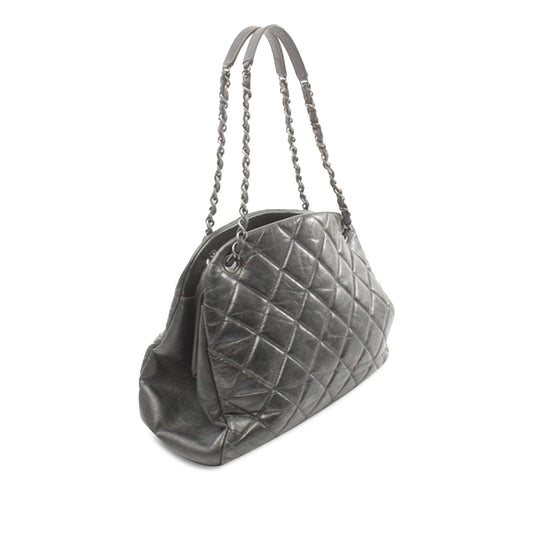 Chanel Large Aged Calfskin Just Mademoiselle Bowling Bag (SHG-qznmmK)