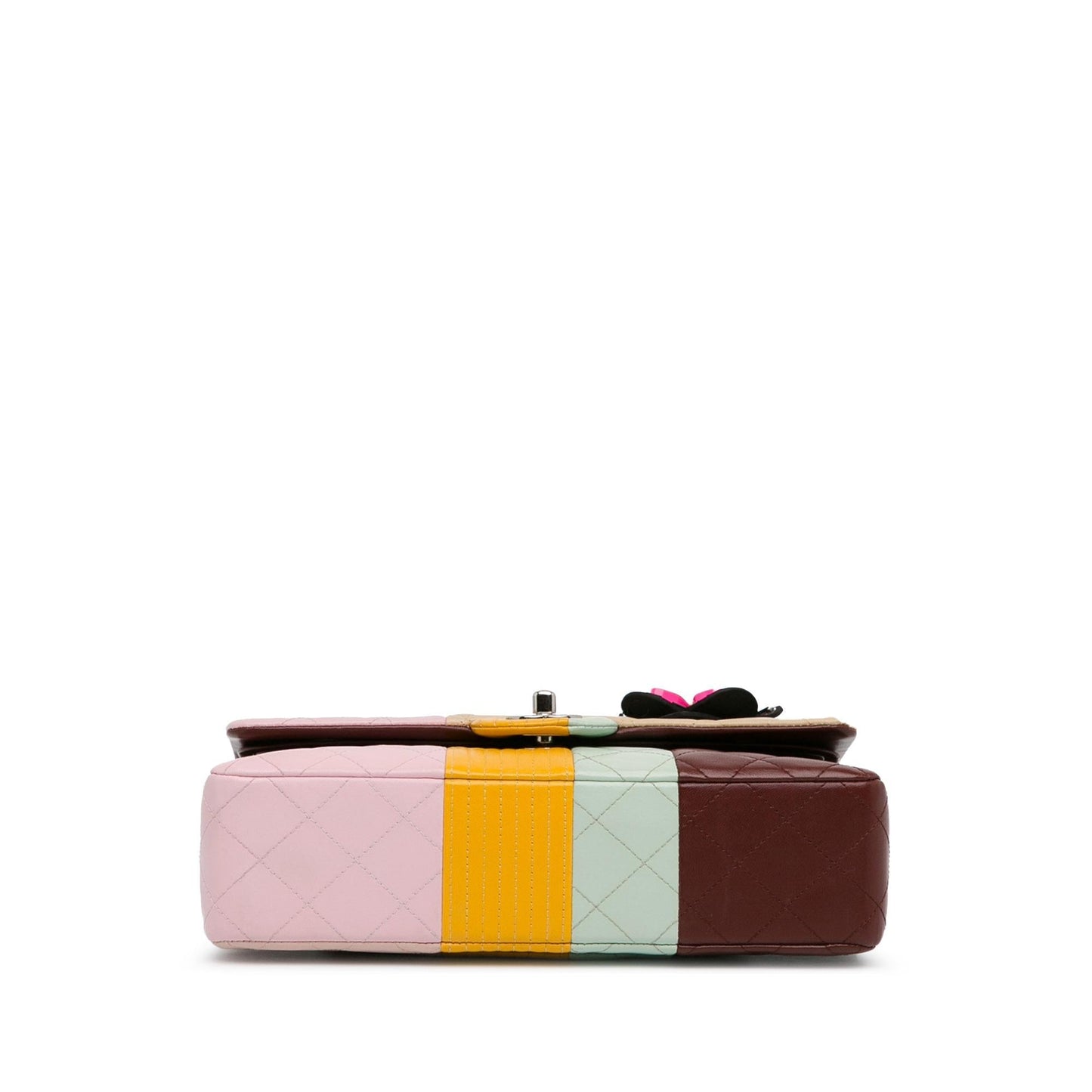 Chanel Medium Classic Color Block Lambskin Flower Double Flap (SHG-4vq8ym)
