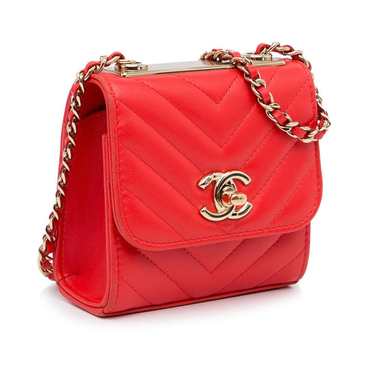 Chanel Mini Chevron Quilted Lambskin Trendy CC Chain Wallet (SHG-KVql9W)