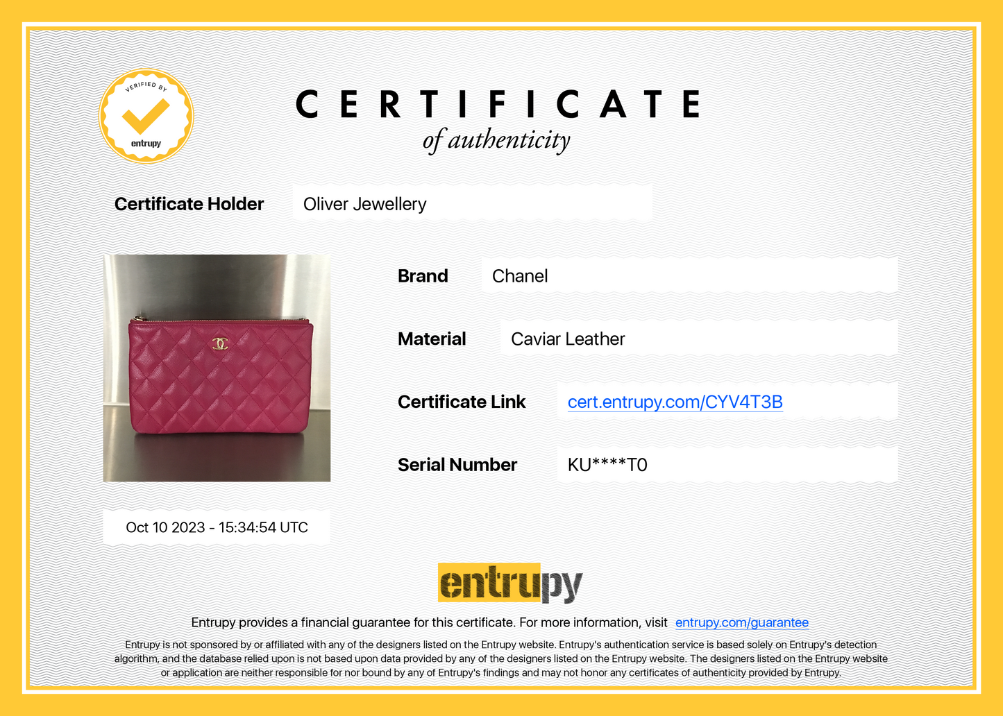 Chanel Pink Caviar Leather Classic Small O-Case Pouch