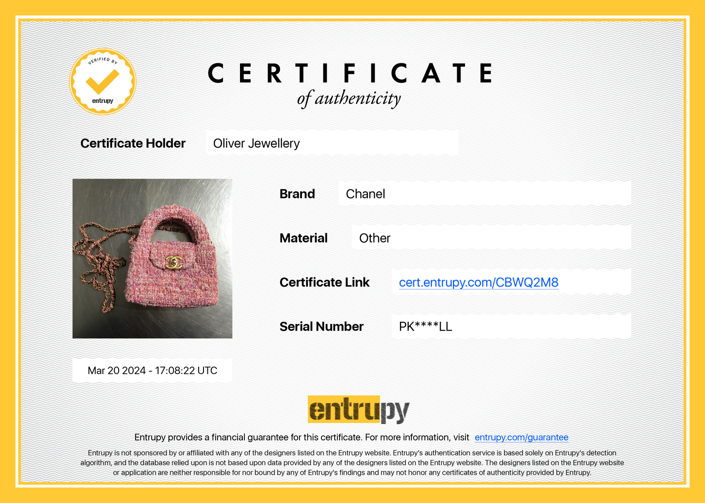 Chanel Pink Tweed Nano Kelly Shopper