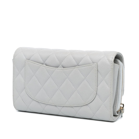 Chanel Quilted Caviar Phone Holder Wallet on Chain (SHG-7EdNxL)
