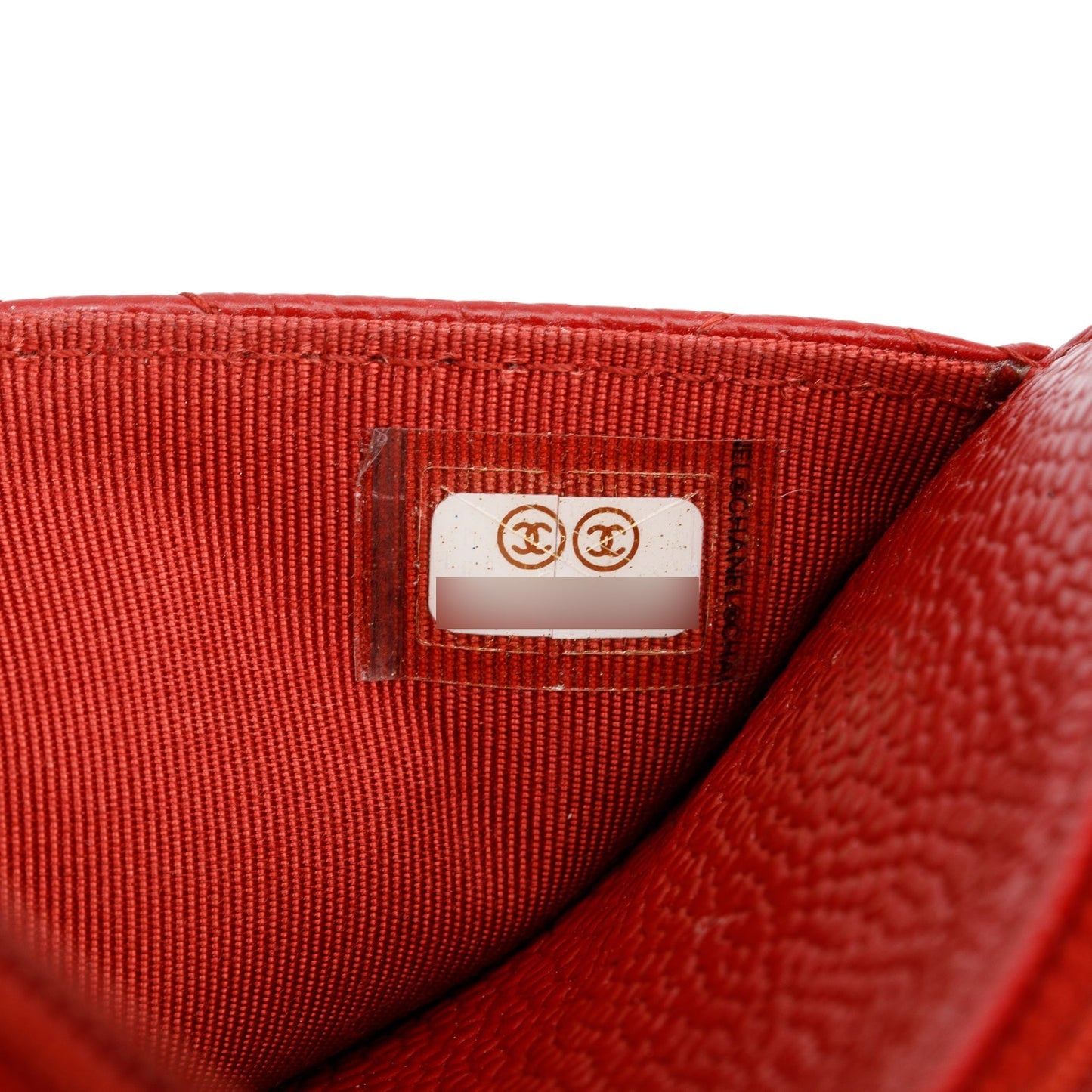 Chanel Red Quilted Caviar Leather Classic Wallet on Chain