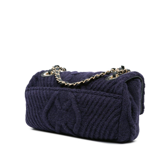 Chanel Small Paris Hamburg Cable Knit Flap (SHG-3xWf2e)