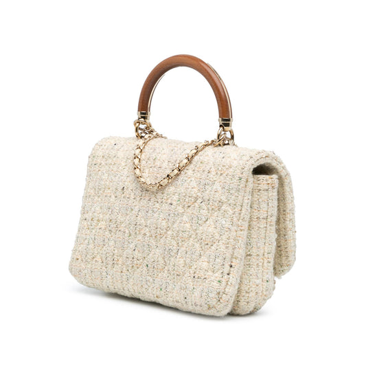 Chanel Tweed Knock on Wood Satchel (SHG-DWJ6lD)