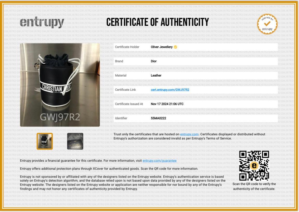 Christian Dior 2022 Black Lambskin Leather Micro Vibe Drawstring Bucket Bag