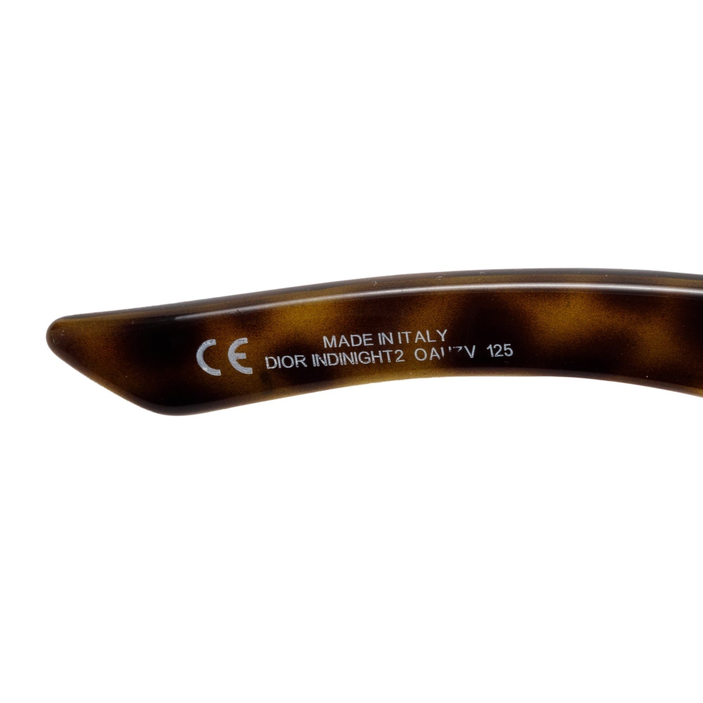 Christian Dior Gold Tone Metal Brown Acetate Indinight2 Shield Sunglasses