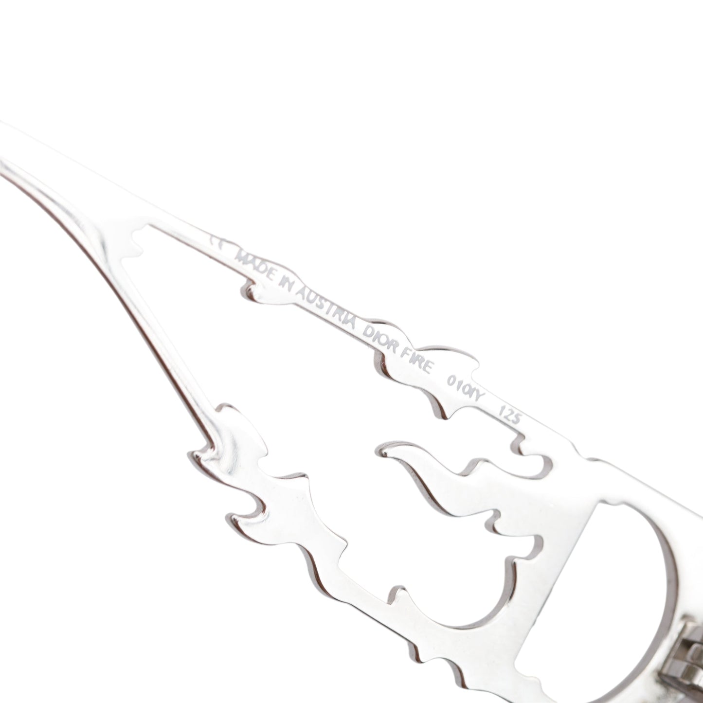 Christian Dior Silver-Tone Strass Dior Fire Rimless Shield Sunglasses