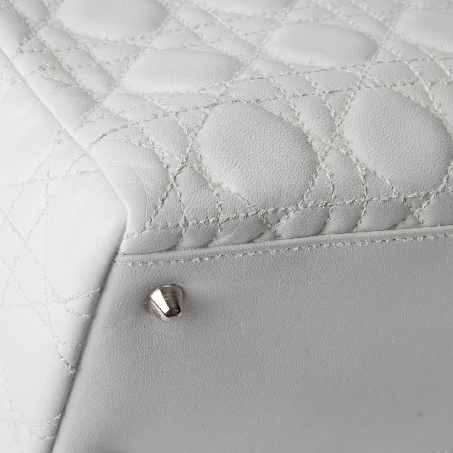 Christian Dior White Medium Lady Dior Bag