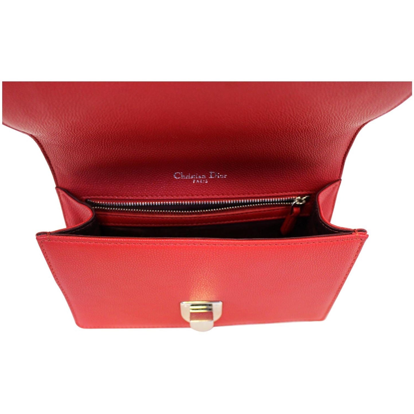 CHRISTIAN DIOR Diorama Flap Red Grained Leather Small Shoulder Bag - Last Call