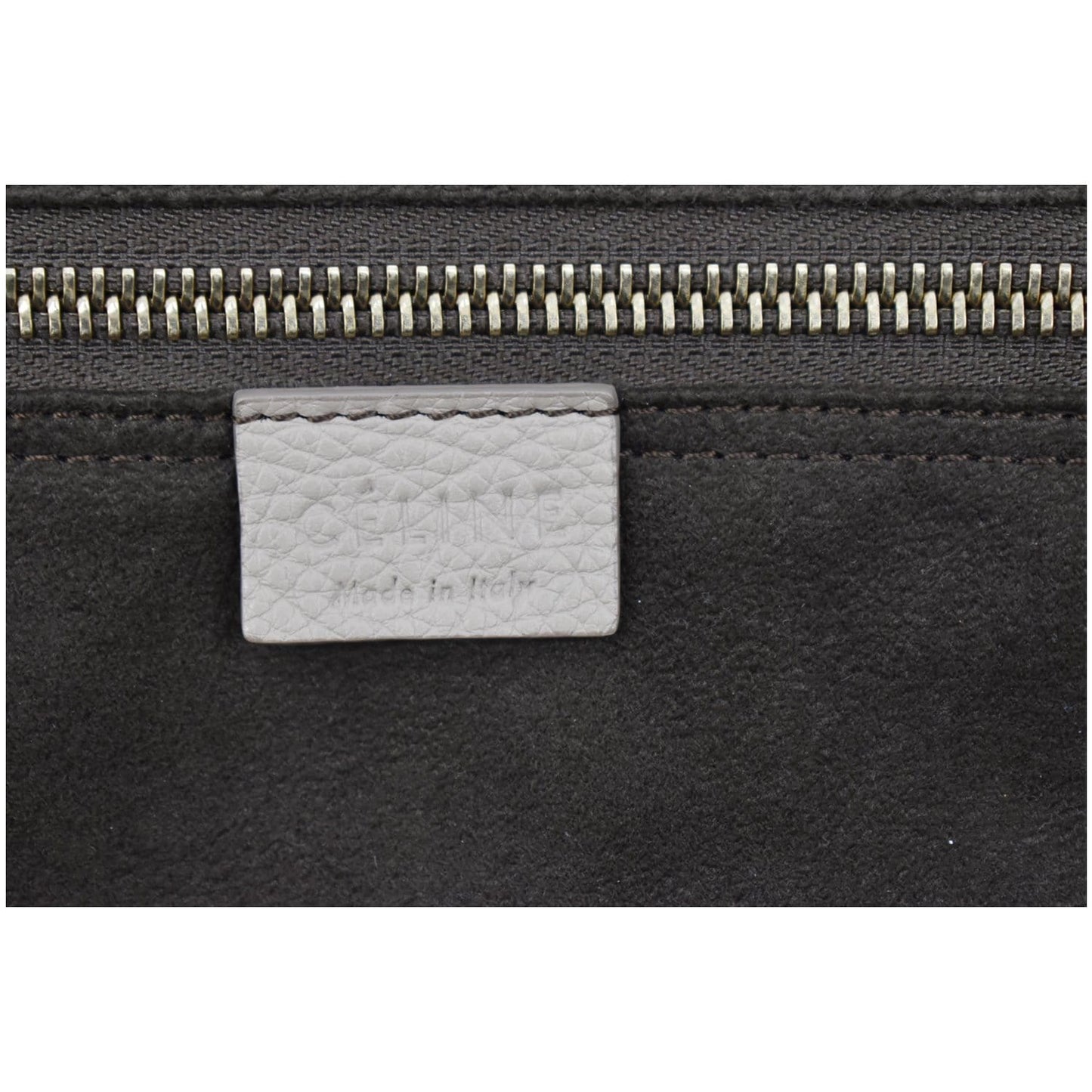 CELINE Drummed Mini Luggage Calfskin Leather Tote Bag Dune