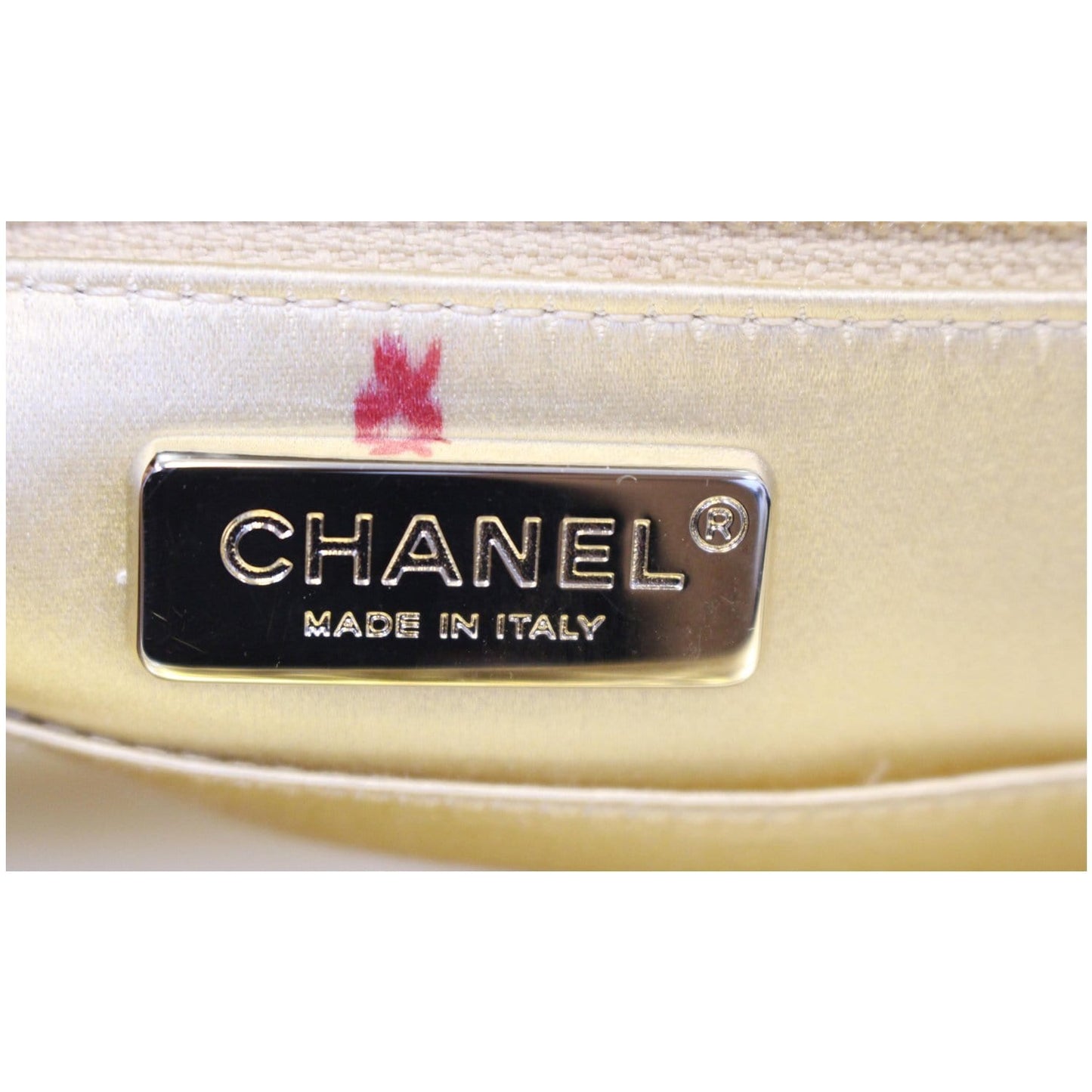 CHANEL Tweed We Need Metallic Lambskin Leather Clutch Gold