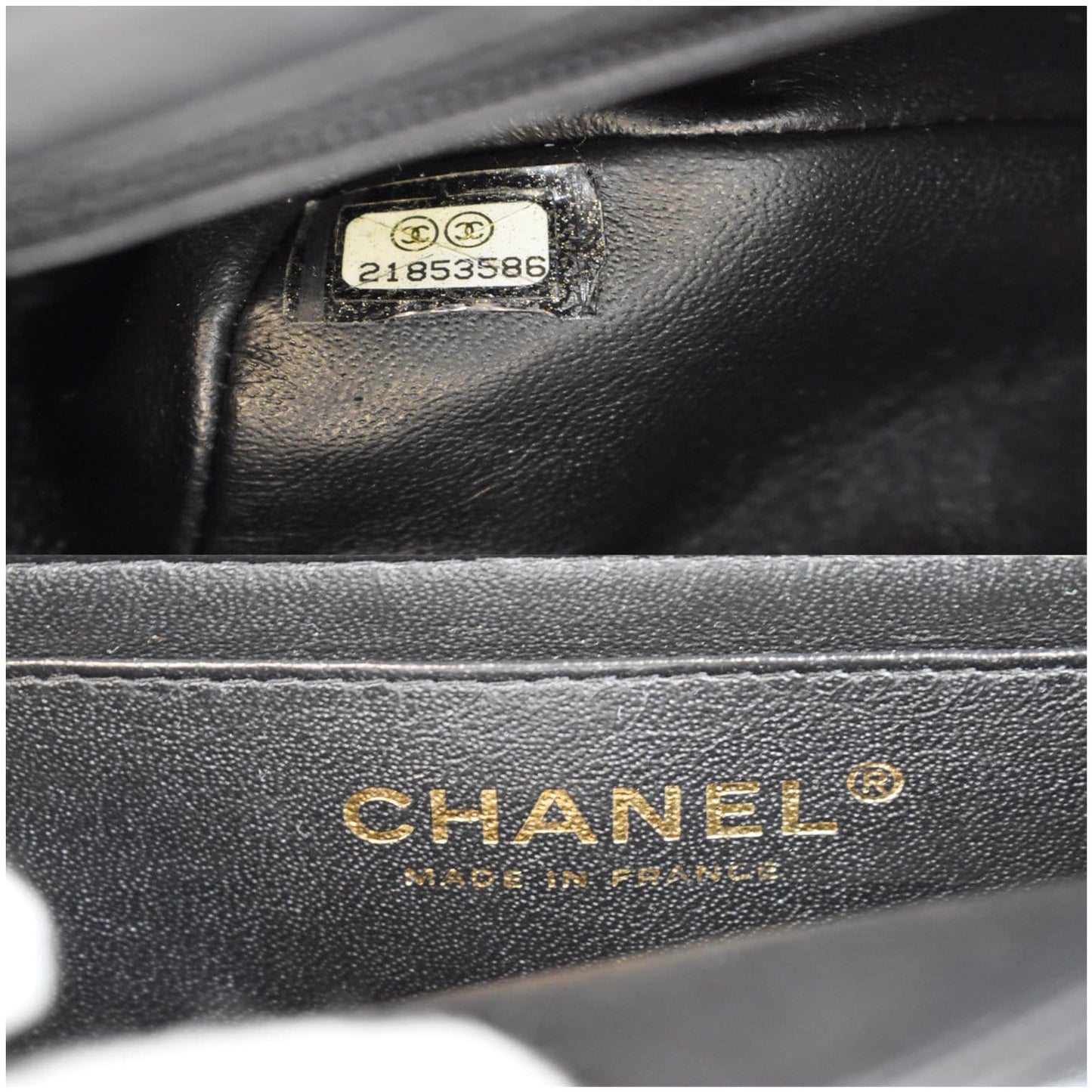 CHANEL Mini Rectangular Flap Quilted Lambskin Leather Shoulder Bag Black