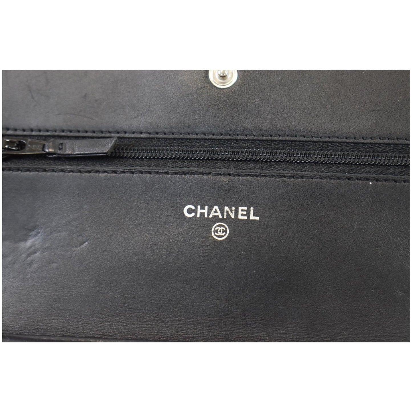 CHANEL Cambon Ligne Quilted Leather WOC Clutch Bag Black