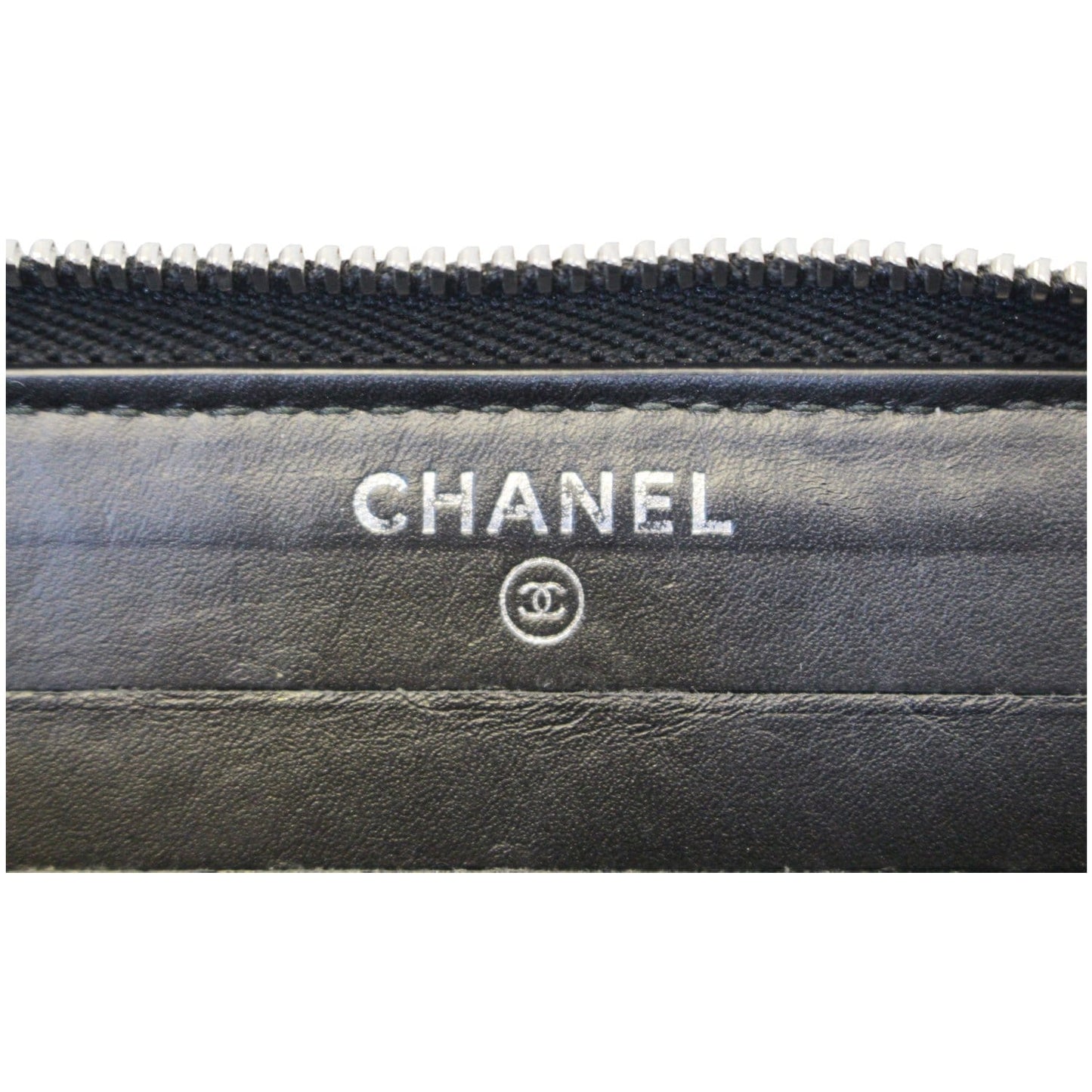 CHANEL Camellia Long Zippy studded Wallet Black