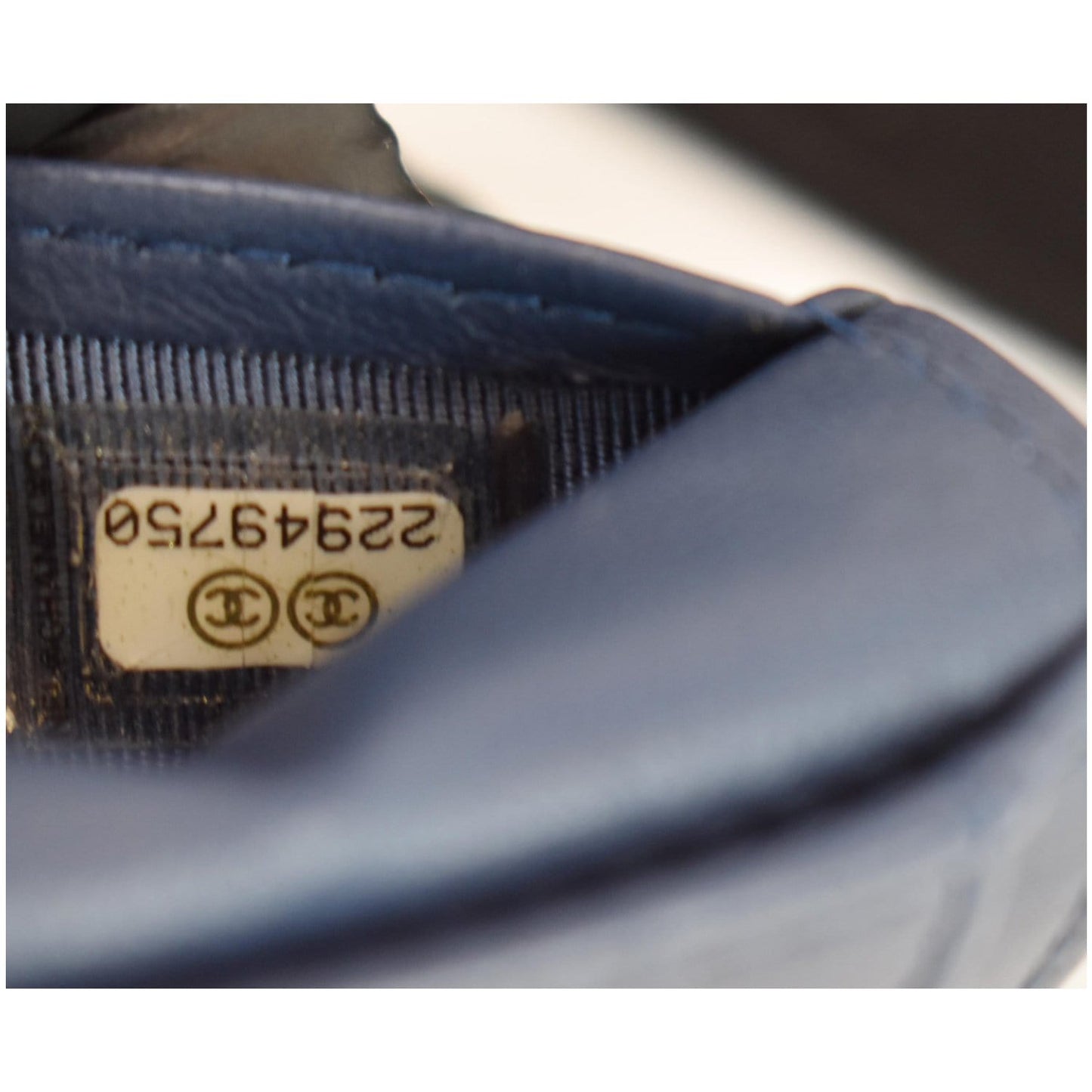 CHANEL Classic Folded Leather Card Holder Wallet Blue