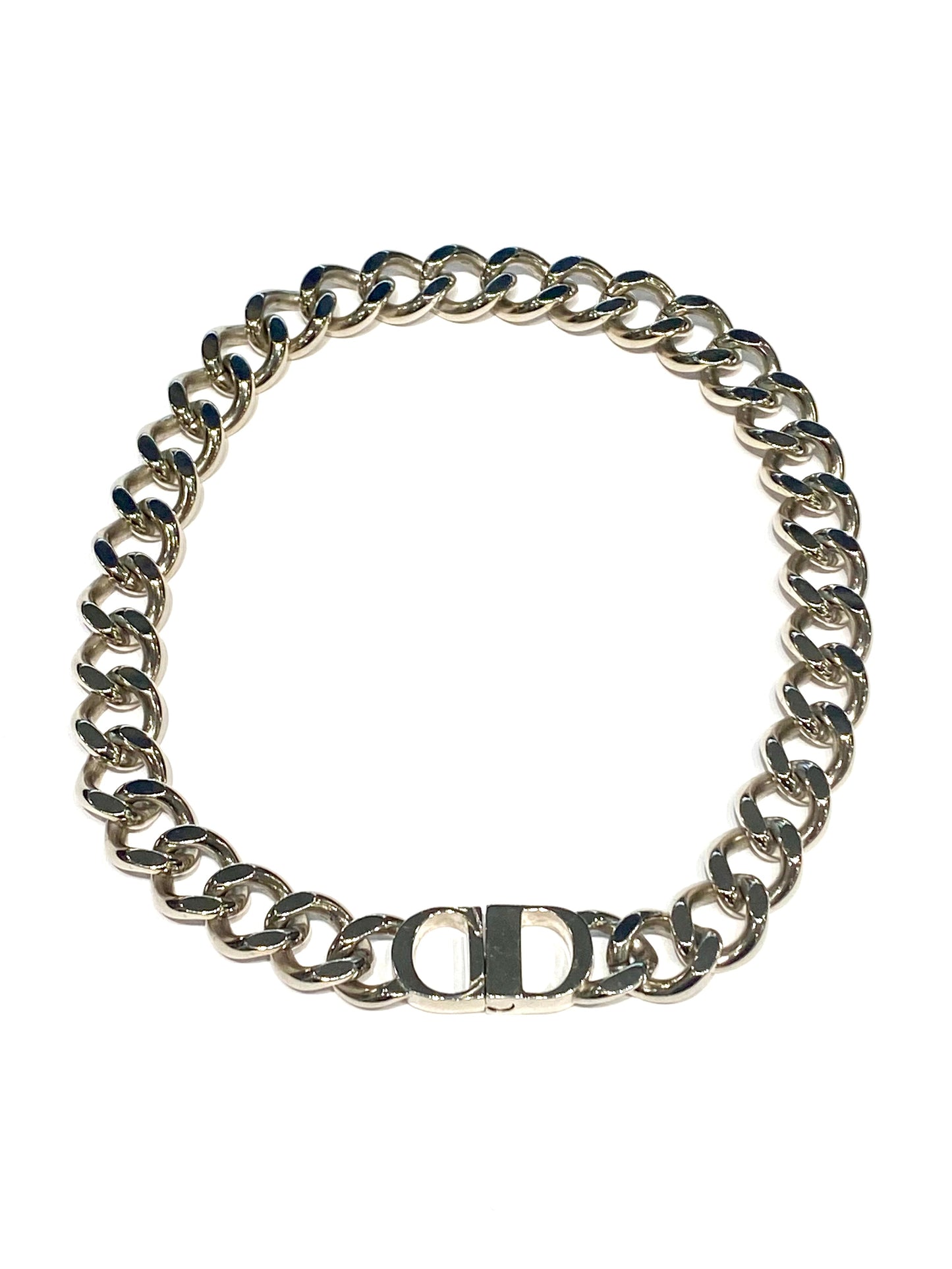 DIOR BRASS CD CHAIN LINK NECKLACE