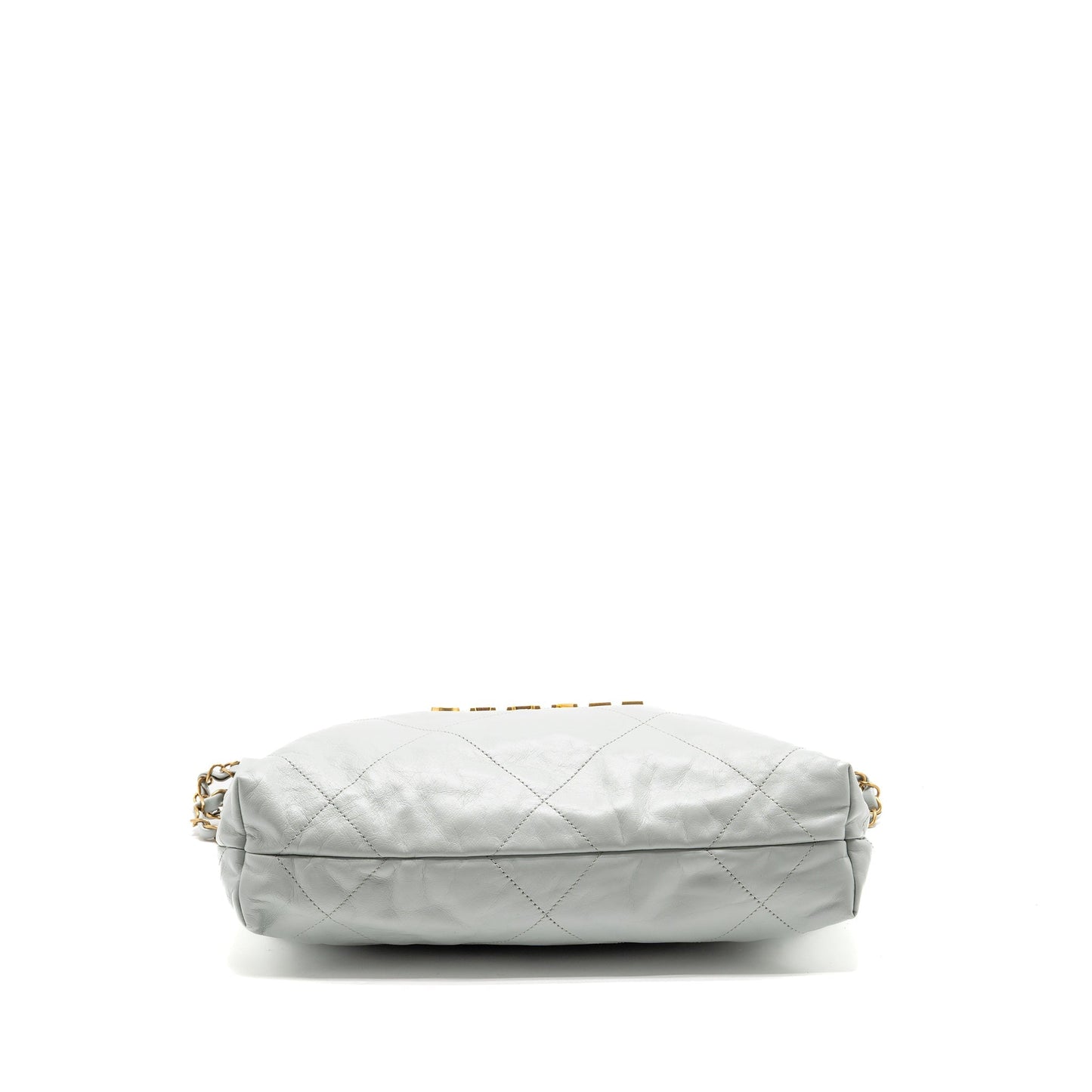 Chanel Small 22 Bag Shiny Calfskin Light Blue GHW (Microchip)