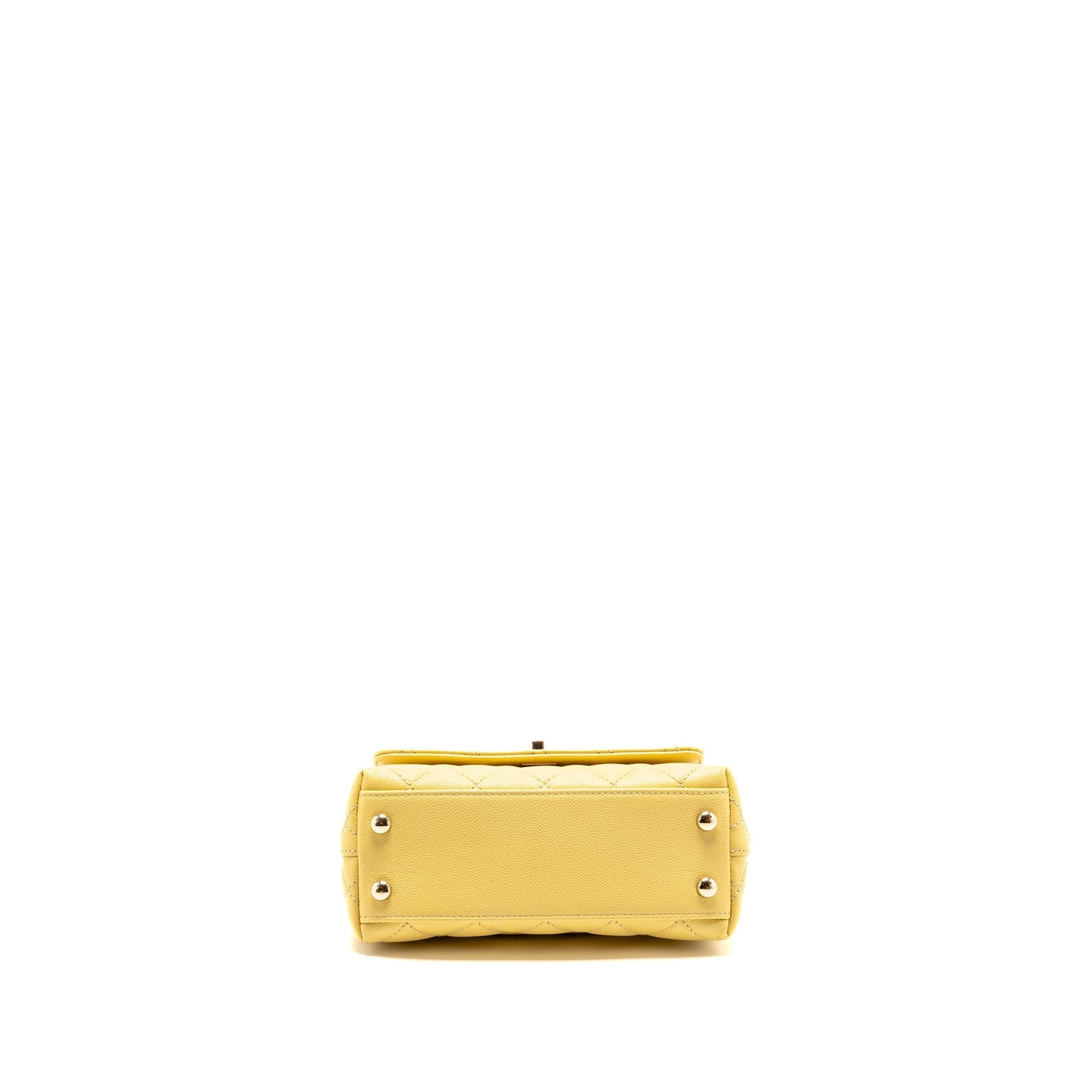 Chanel Mini Coco Handle Caviar Yellow LGHW (Microchip)