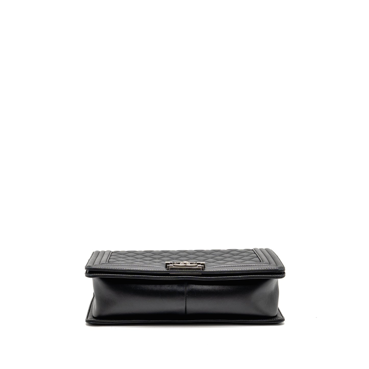 Chanel New Medium Boy Bag Calfskin Black Ruthenium Hardware