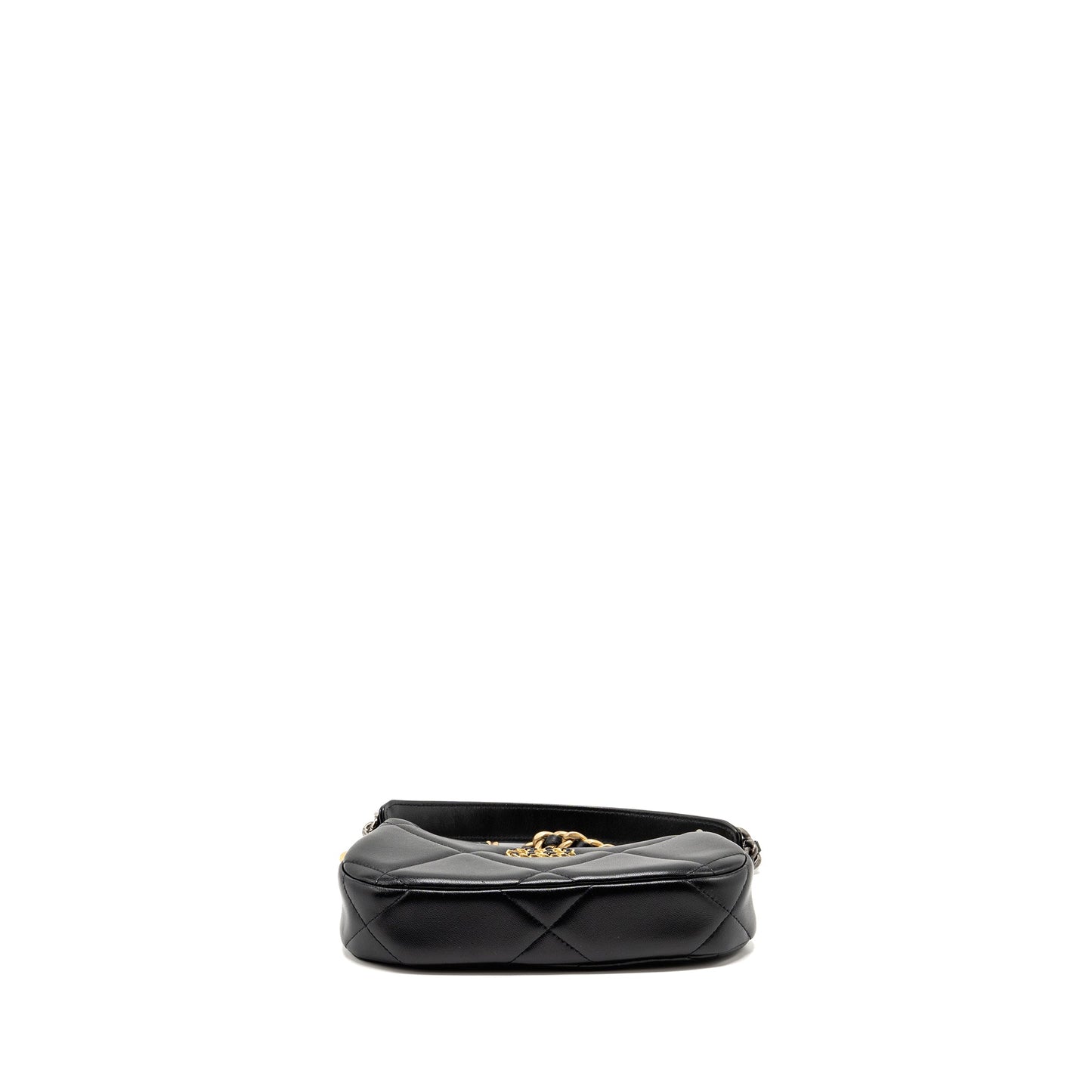 Chanel 19 crossbody hobo lambskin black multicolour hardware (microchip)